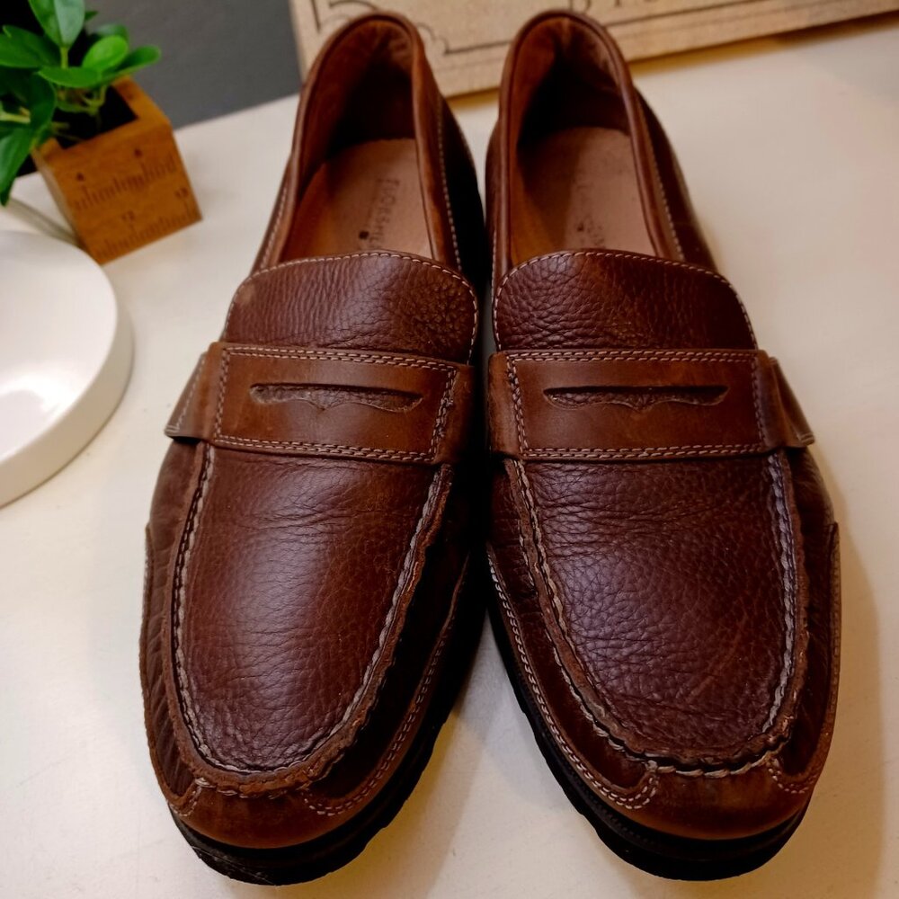 Florsheim Shoes Mens 9 D Loafer Brown Leather Slip On Casual Round Toe Comfort
